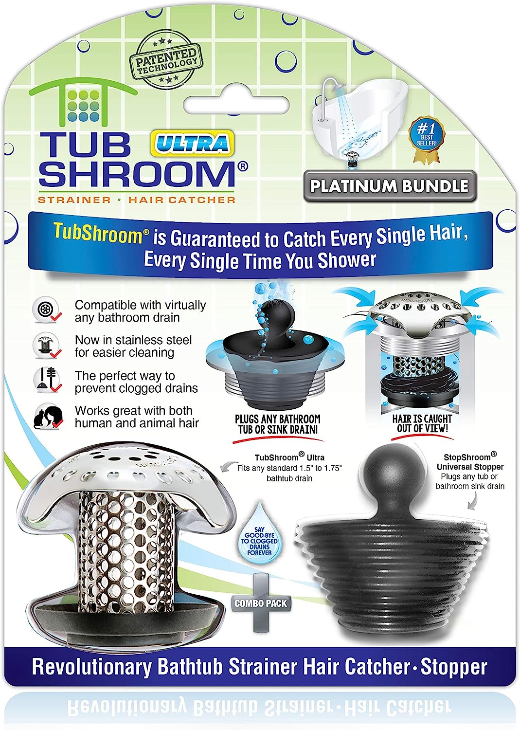 TubShroom Ultra Revolutionary Bath Tub Drain Protector [...]