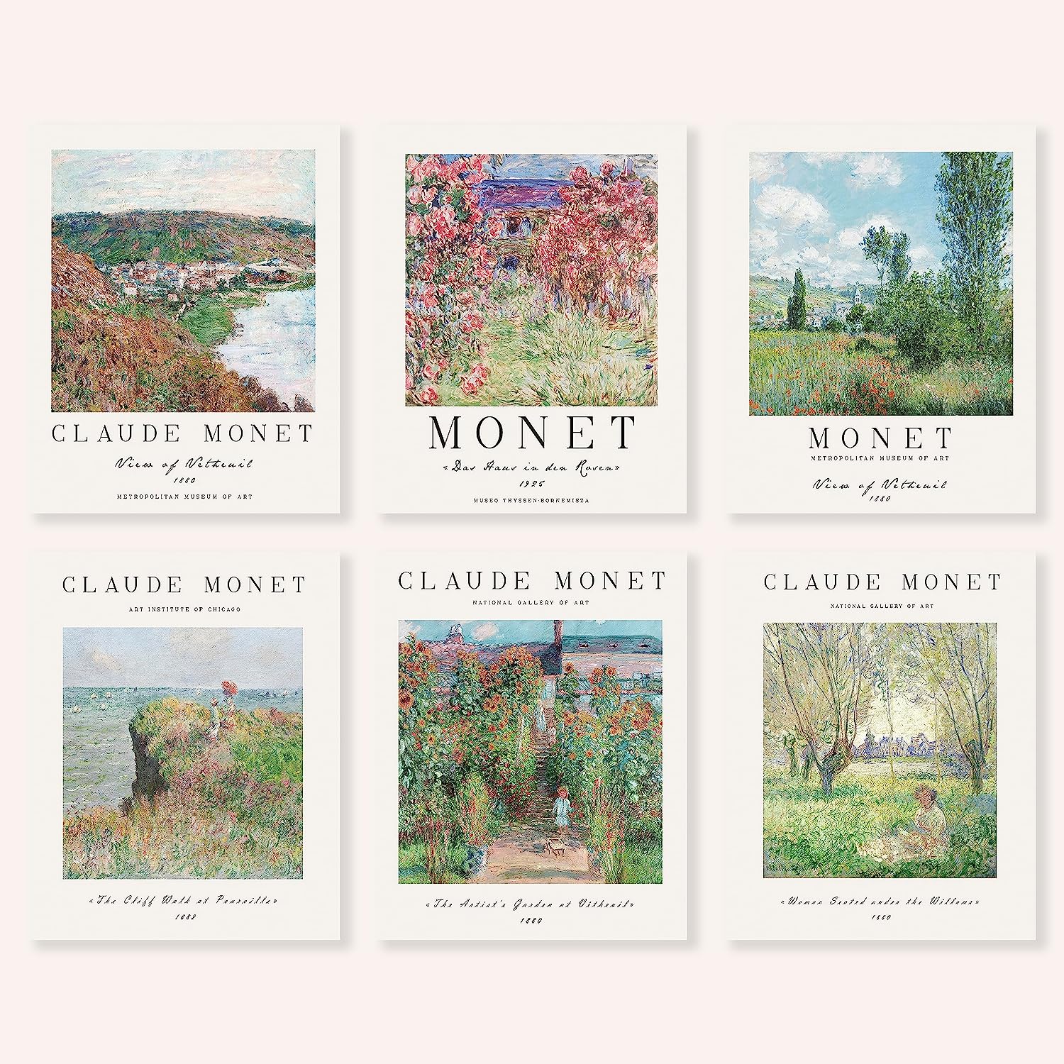 Claude Monet Print, Set of 6 Monet Posters, Exhibition [...]