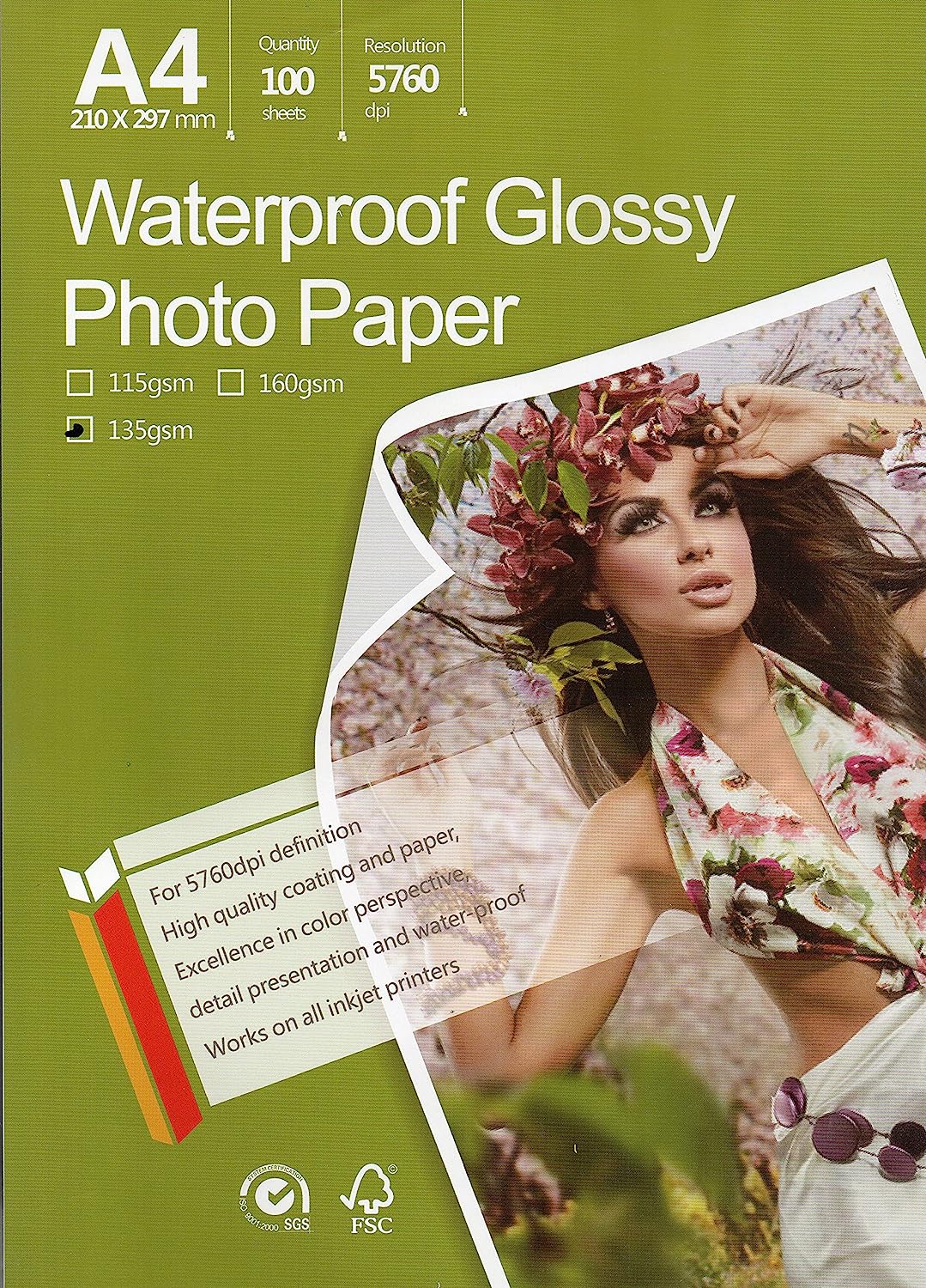 Photo Glossy White Paper A4 100 Sheets 8.3x11.7’’ 135 [...]