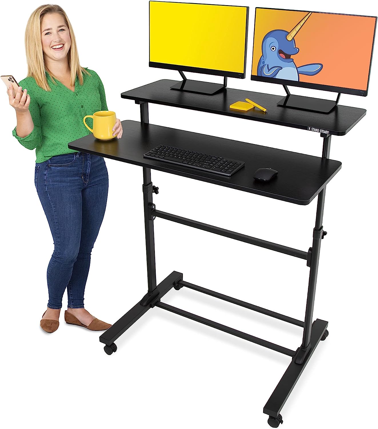 stand up desk for 2 monitors comparison tables